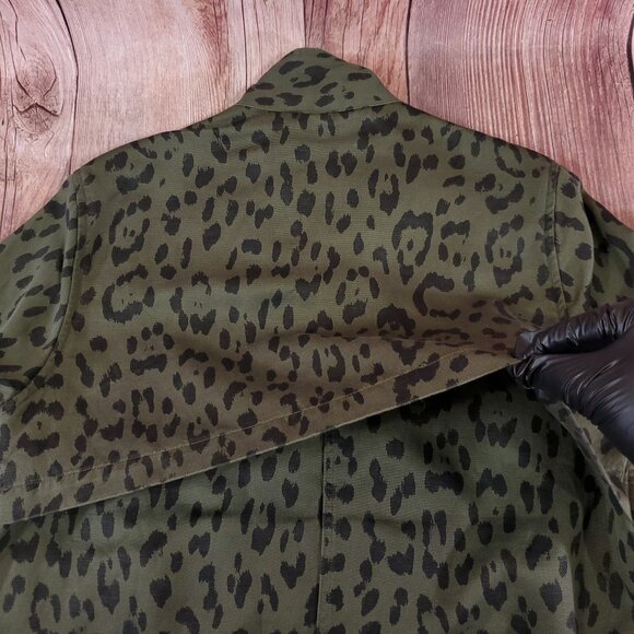 Rails Womens XS Collins Green Leopard Utility Military Jacket Linen Blend Safari - Picture 11 of 16